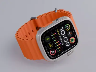 Apple Watch Ultra  2 Orange Ocean Band 3D model