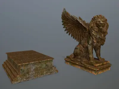lion statue  Low-poly 3D model