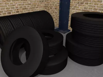 tire2 pile of tires 3D model