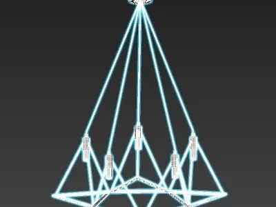 gitter chandelier with triangles hanging from it 3D model