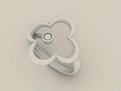 Minimal flower ring  3D print model