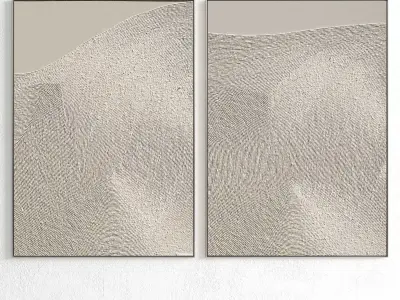 Plaster Two Photo Frame 317 Low-poly 3D model