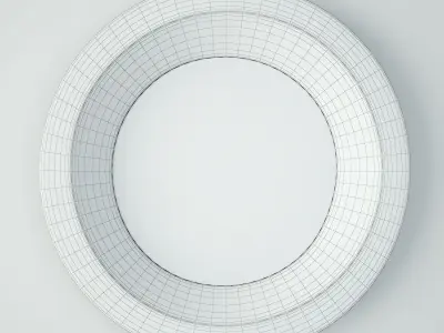 Old Javanese Tambourine Wood Mirror 3D model