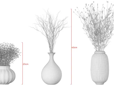Bouquet - Dry plants 02 3D model