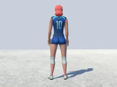 Sports avatar Female 01 Rigged Low-poly 3D model