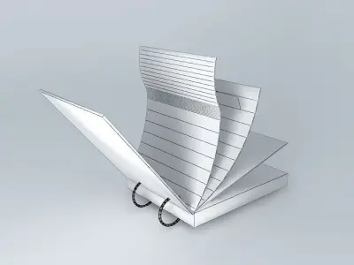 notebook with yellow pages Free 3D model
