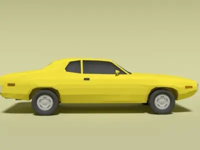 Low Poly Cartoon Plymouth Satellite Sebring 1971 Car Low-poly 3D model