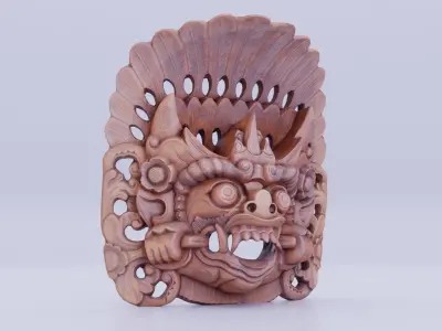 African Mask 03 low poly 3D model Low-poly 3D model