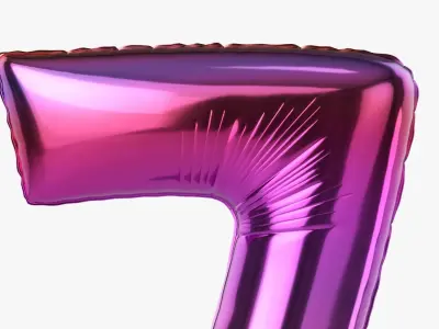 Foil balloon number seven 7 3D model