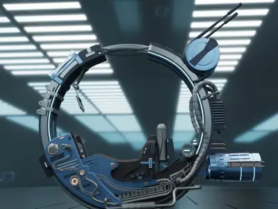 Sci-fi motorbike 3D model