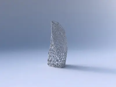 Vase twist tipped triangle with dense organic lattice 3D print model