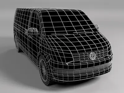 VOLKSWAGEN VW TRANSPORTER T6 LOWPOLY Low-poly 3D model