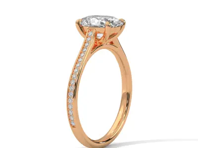 solitaire ring with detail images and 360 render videos 52 3D print model