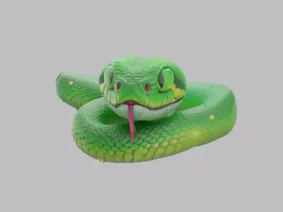 Fantasy Green Snake 3D model