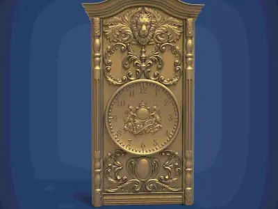 Carved clock for 3D printing and CNC 3D print model buy