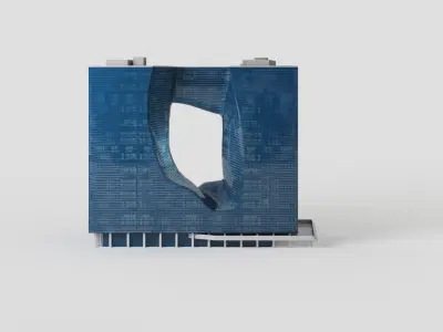 The Opus building dimension height 93 m Low-poly 3D model
