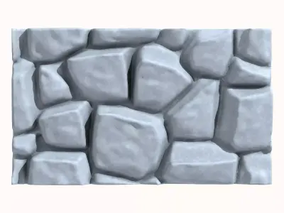 Fractured Rock Wall Game Asset 3D model