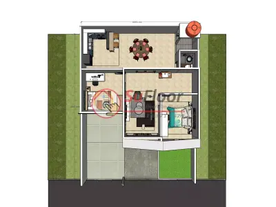House 10x13m code 637 - Sketchup 3D model 3D model 3D model
