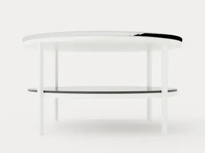 Marise Coffee Table 80 Cm Around White Steel Low-poly 3D model