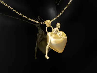 Batgirl Superman Pendant Jewelry Gold 3D print model
