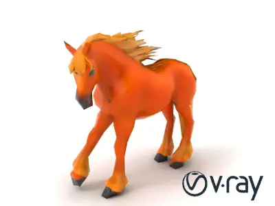 Majestic Horse Sculpture model pack Low-poly 3D model