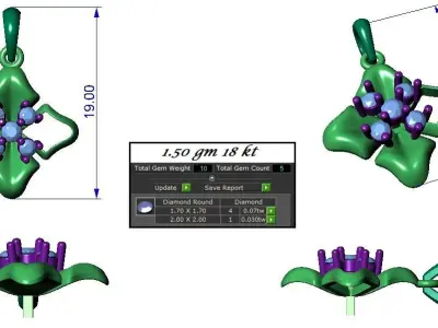 Pendant Earrings combo - 312 3D print model