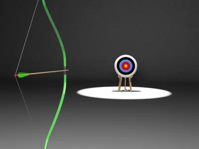 Animated Archery Bow Shooting Arrow 3D model