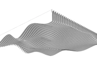 Parametric Ceiling Wave Contour Design with Hangers 3D model