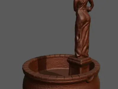 Woman Statue Working Fountain 3D Print 3D print model