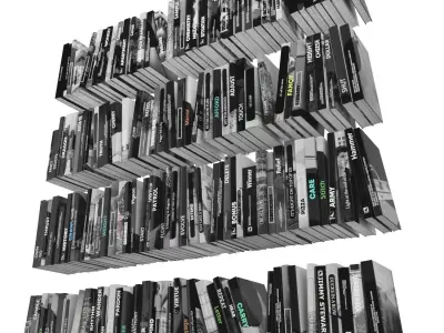 Books 150 pieces 3-2-3 Low-poly 3D model