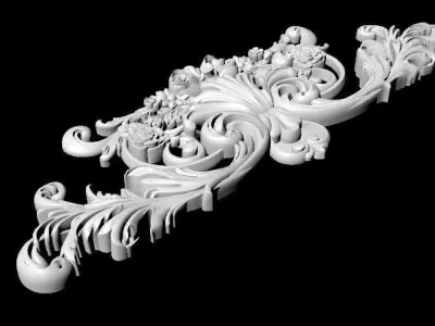 Central decor ornament for furniture 3D model 1022