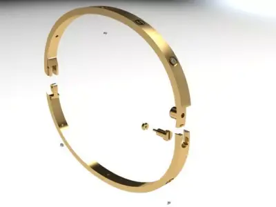 love bracelet with diamonds 3D print model