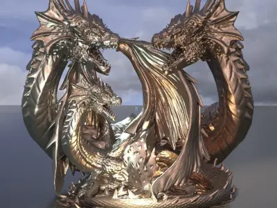 Arthurian Dragon King Sculpt Extended 2 3D model