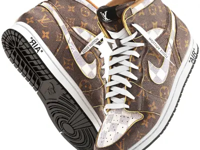 jordan retro 1 louis vuitton 3D model