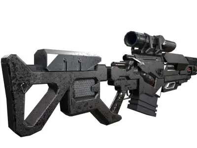 Sci-Fi Sniper Rifle  Low-poly 3D model
