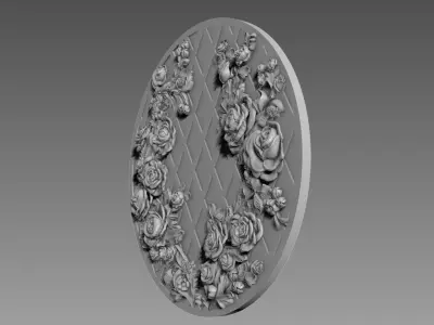 Roses Bas-relief 3D model