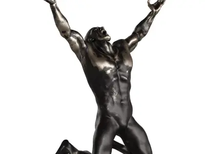 Modern Abstract Muscular Male Sculpture 3D model