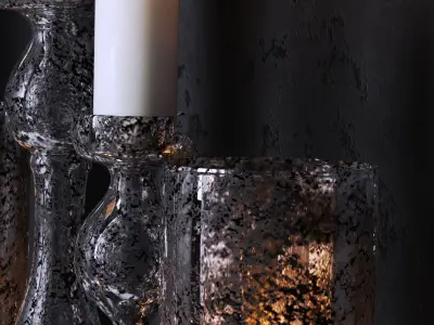 Set-144 glass candle holders 3D model