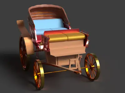 Chinese vintage buggy  Low-poly 3D model by aceimagedesign-1