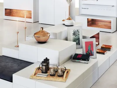 Mall -white set01 3D model