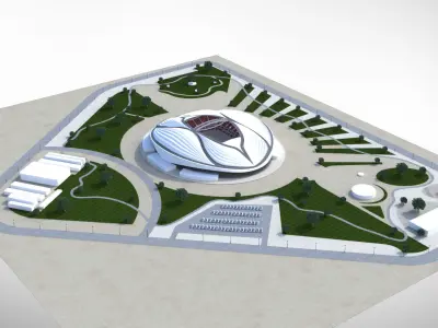 Aljanoub Stadium Qatar 2022 World cup 3D model