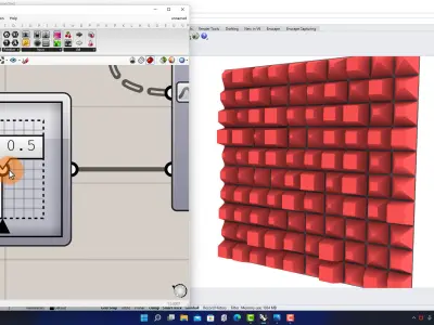 Cubes Surface Parametric Facade Design Grasshopper Rhino Files 3D model