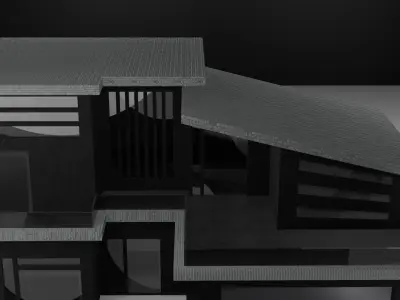 Modern Minimalist House - 3D Architectural Model Low-poly 3D model