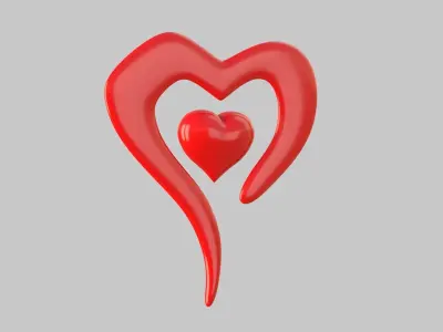 Heart icon v 02 3D model