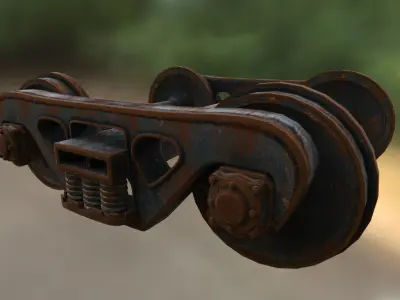 Biaxial carriage trolley Low-poly 3D model