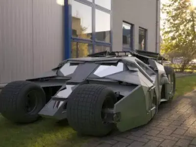 batmobile ready for game Low-poly 3D model