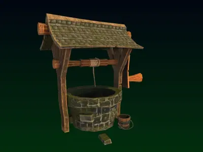 Old Well Game asset Low-poly 3D model