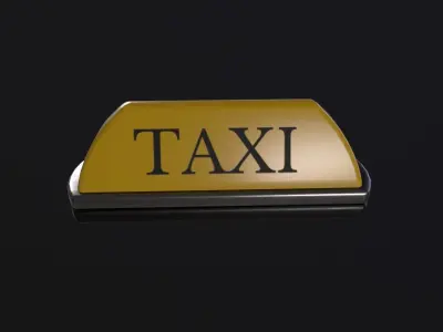Taxi Sign Low-poly 3D model