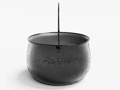 PBR bowler pot cauldron er1 Low-poly 3D model