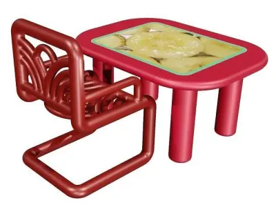 Fabulous Kids Dining Table Set 3D model